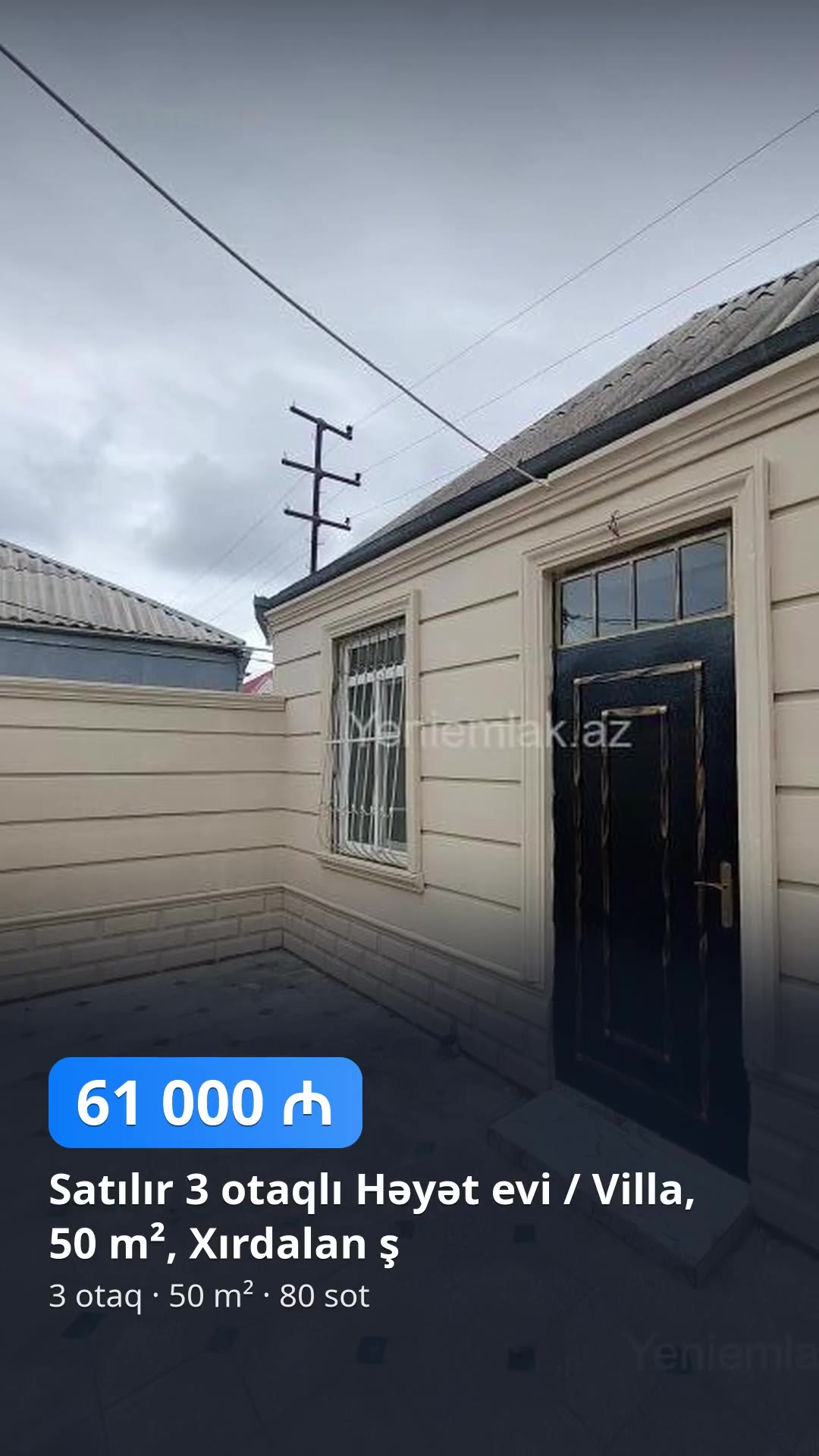 Satılır 3 otaqlı Həyət evi / Villa, 50 m², Xırdalan ş — 61 000 ₼