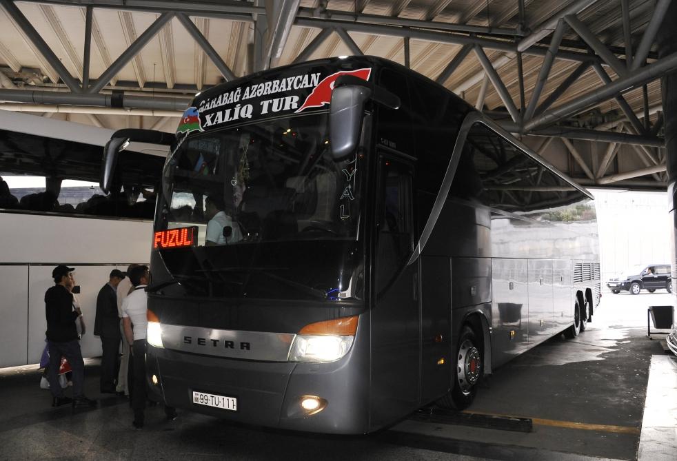 Bakıdan Füzuliyə yola düşən ilk sərnişin avtobusu mənzil başına çatıb (YENİLƏNİB/FOTO)