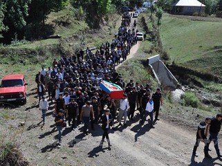 Şəhid Səddam Hüseynov Tovuzda torpağa tapşırıldı (FOTO)