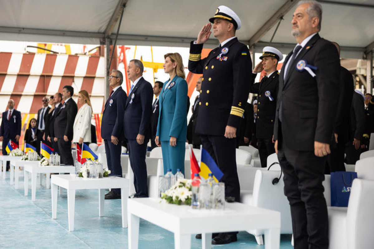 Türkiyənin Ukrayna üçün inşa etdiyi hərbi gəmi suya buraxıldı