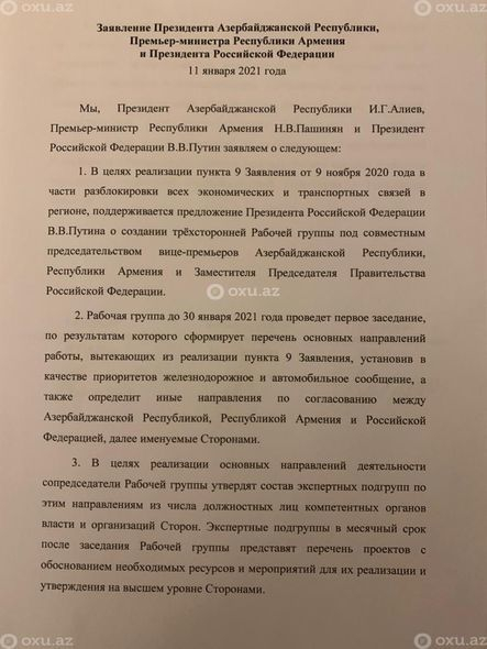 Moskva bəyanatının imzalanmasından iki il keçir (FOTO)