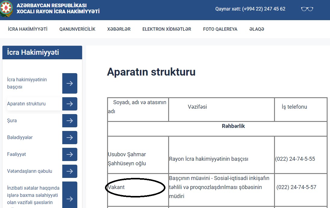İcra Hakimiyyətində müəmma: Müdir müavini icra başçısının müavini səlahiyyətini icra edir (FOTO)