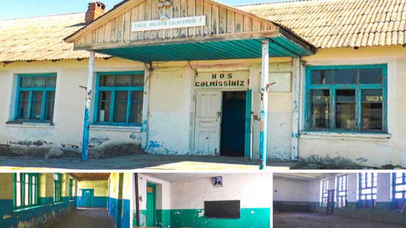 Döşəmədən çıxan ilanlar, qəzalı bina: Zaqataladakı məktəbdən qorxunc kadrlar (VİDEO)