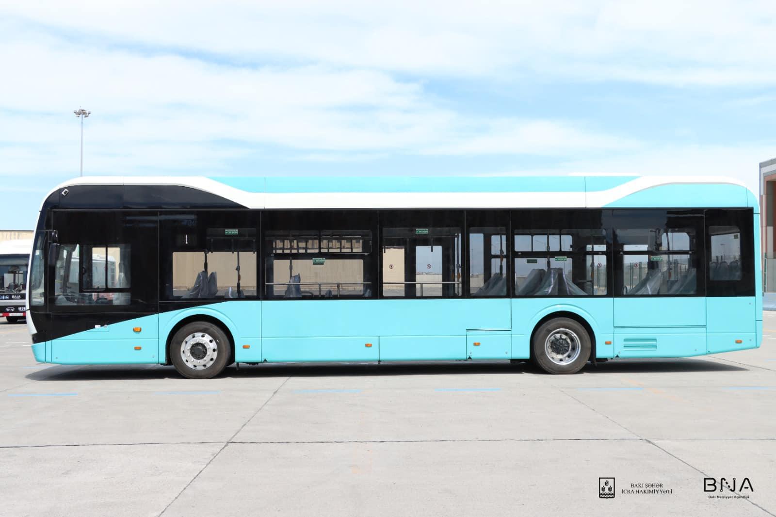 Bakıya ilk elektrik mühərrikli avtobus gətirildi (FOTOLAR)
