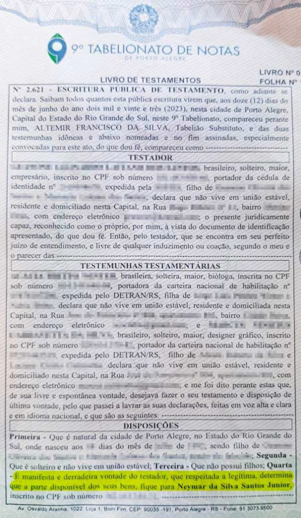 Braziliyalı kişi bütün sərvətini Neymara vəsiyyət etdi (FOTO)