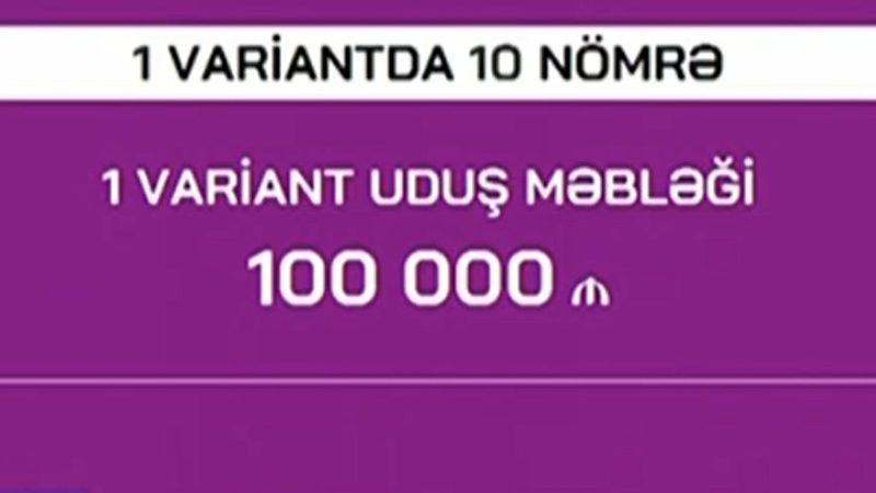 “Super Keno” 100 000 manat qazandırdı (VİDEO)