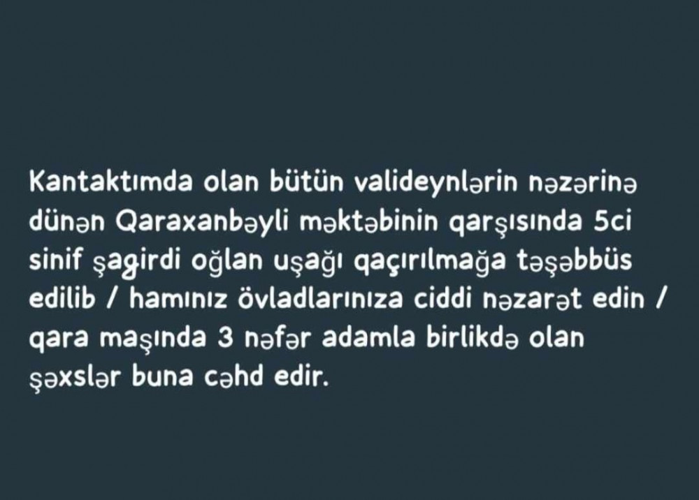 Naxçıvanda uşaq oğruları peyda olub? - Rəsmi açıqlama