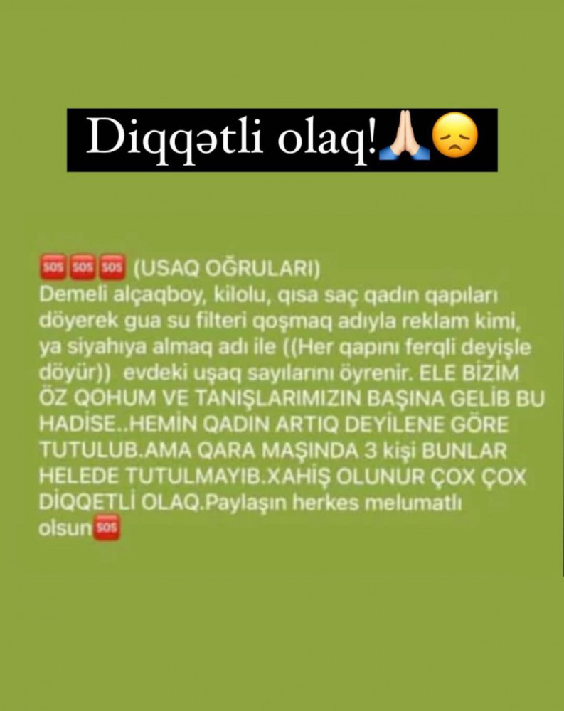 Naxçıvanda uşaq oğruları peyda olub? - Rəsmi açıqlama