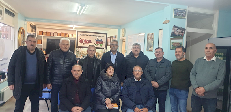 Azərbaycan nümayəndə heyəti ermənilərin gülləbaran etdiyi ofisi ziyarət etdi (FOTO)