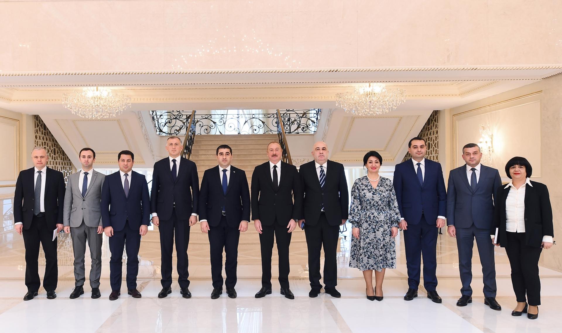 İlham Əliyev Gürcüstan parlamenti sədrini qəbul etdi (FOTOLAR)