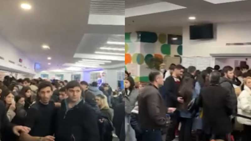 Bakıda buz meydançasında izdiham (VİDEO)