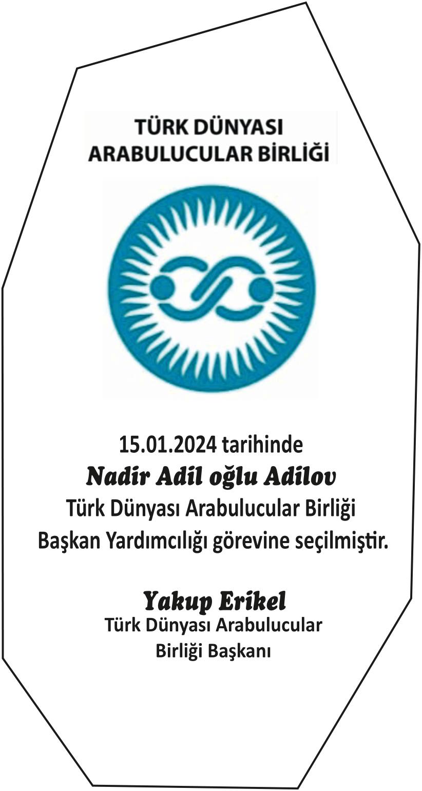 Nadir Adilov Türk Dünyası Mediatorlar Birliyinin sədr müavini seçilib