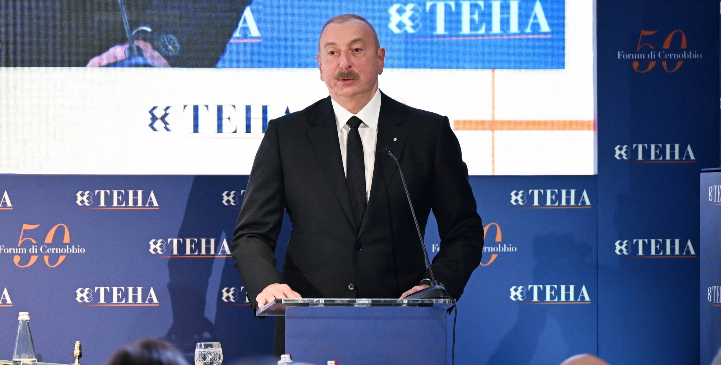 Prezident İtaliyada Beynəlxalq Çernobbio Forumunda çıxış etdi (YENİLƏNİB)