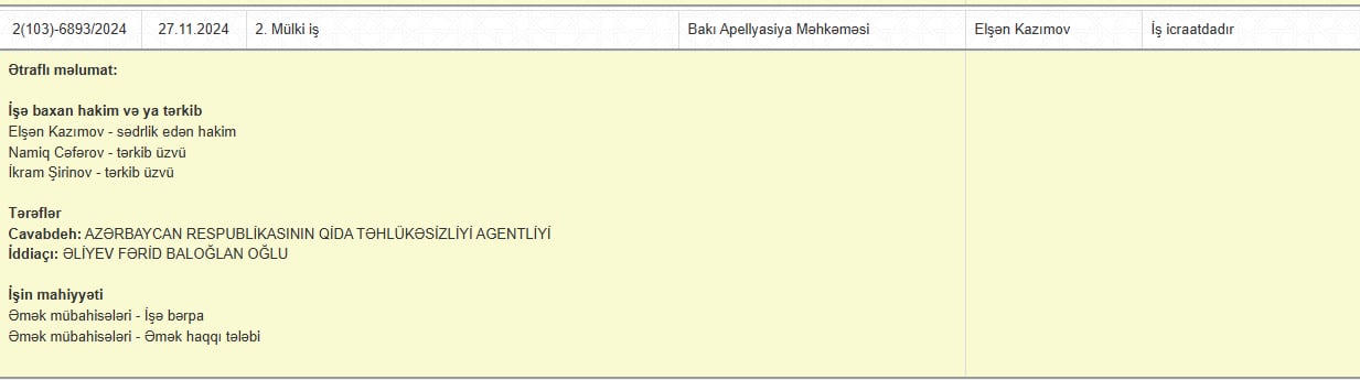 AQTA ilə keçmiş işçisi arasında mübahisə davam edir