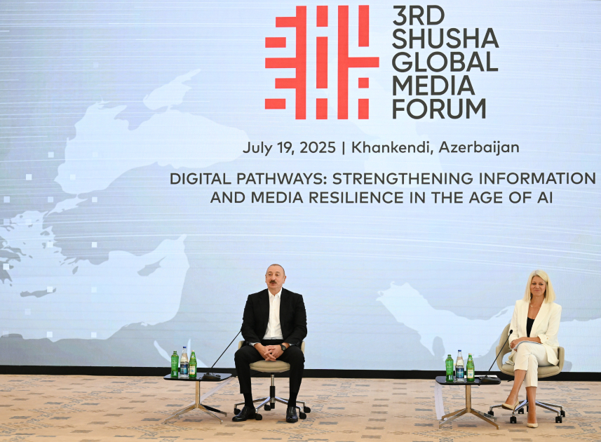 İlham Əliyevin III Şuşa Qlobal Media Forumunun iştirakçıları ilə görüşü oldu (YENİLƏNİB)
