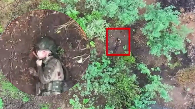 Rusiya qadınları hücumlara göndərməyə başlayıb: Drondan qaçarkən görüntüləndi (VİDEO)