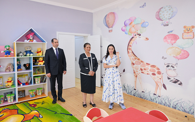 Leyla Əliyeva Şamaxıda körpələr evi-uşaq bağçalarının açılışında (FOTO)