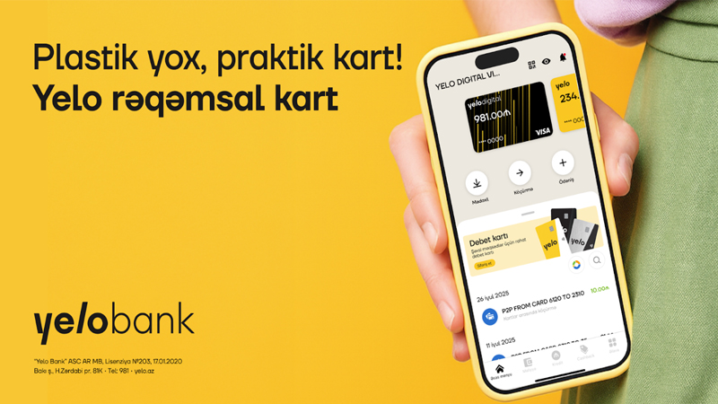 Filiala getmədən ödənişsiz rəqəmsal kart əldə et