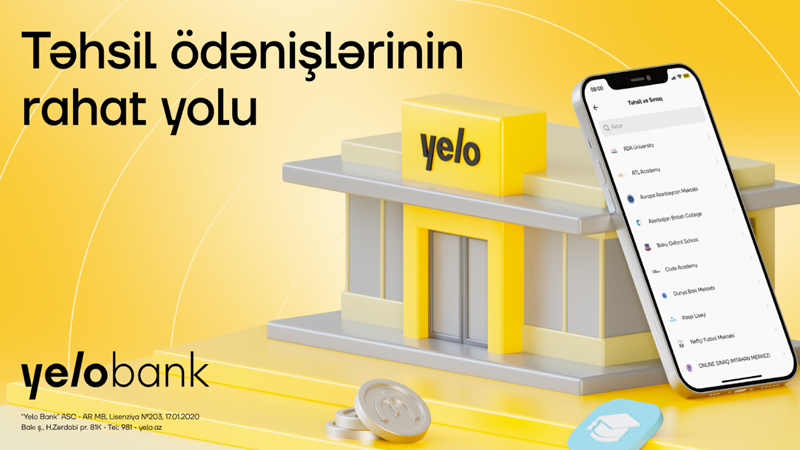 Yelo App ilə təhsil ödənişləri indi daha rahat!
