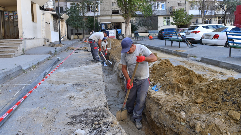 Yasamal rayonunda su təchizatının yaxşılaşdırılması istiqamətində işlər davam edir (FOTO)