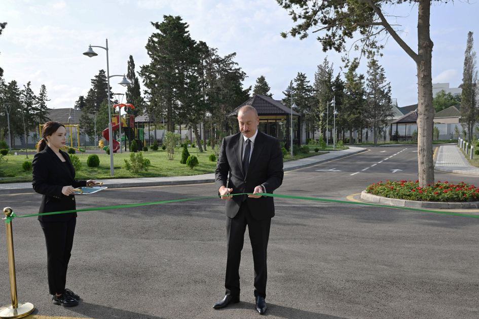 Prezident Səməd Vurğun adına Yaradıcılıq Evinin açılışında (FOTO)