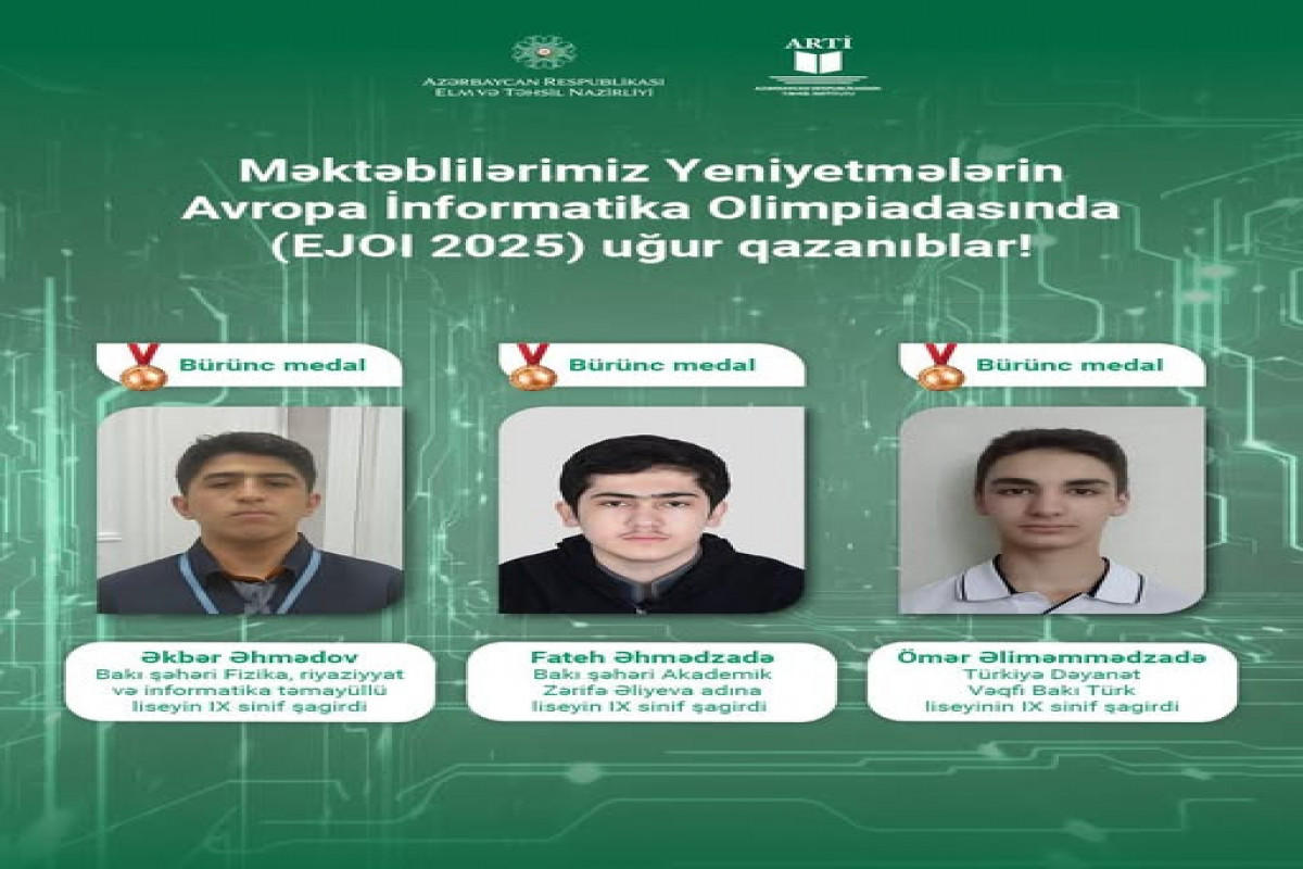 Məktəblilər Avropa İnformatika Olimpiadasında uğur qazandı