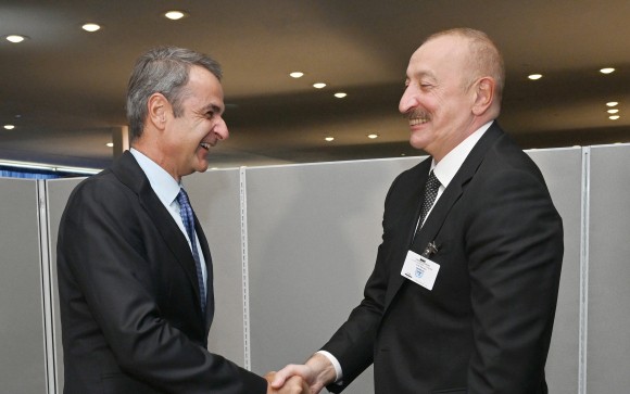 İlham Əliyev Yunanıstanın Baş naziri ilə görüşdü (FOTO)