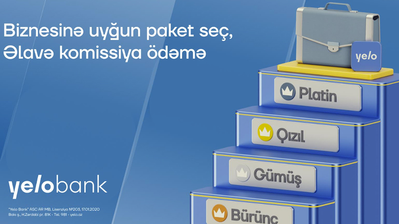 Yelo Bank bizneslərin ehtiyacına uyğun tarif paketləri təqdim edir