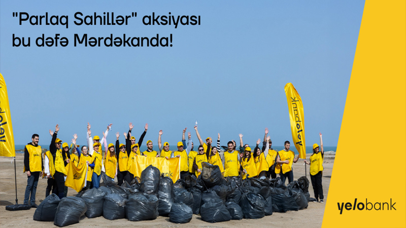 Yelo komandası Mərdəkan çimərliyində təmizlik aksiyası həyata keçirib