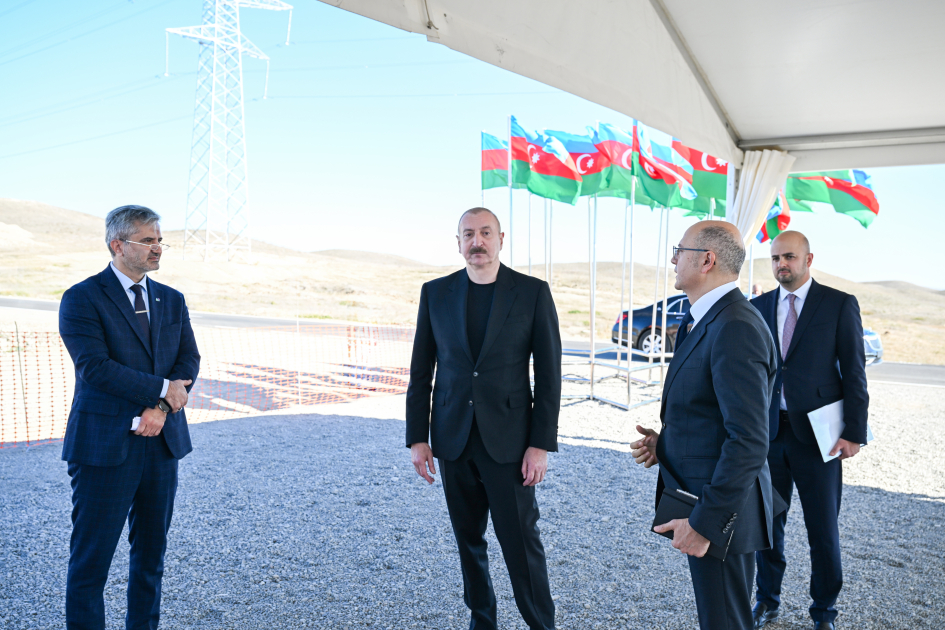 Prezident Şahvəlli kəndində elektrik stansiyalarının təməlini qoydu (YENİLƏNİB)