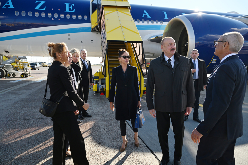 Prezident və birinci xanım Danimarkaya səfərə getdi (FOTO)