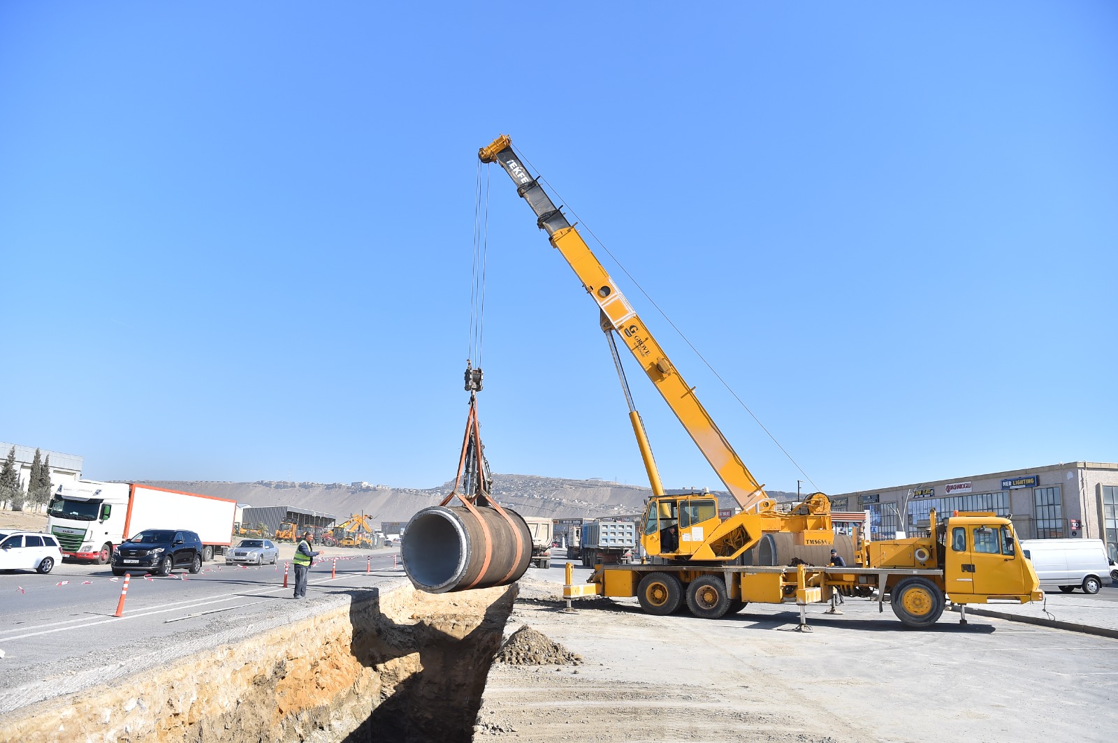ADSEA: Lökbatanda 23 kilometrlik kollektor və sutəmizləyici qurğu tikilir (FOTO/VİDEO)