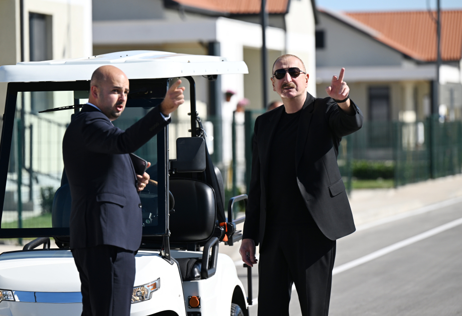 Prezident Cəbrayılda məscidin, ikinci və üçüncü yaşayış komplekslərinin təməlini qoydu (YENİLƏNİB)