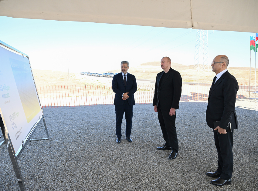 Prezident Şahvəlli kəndində elektrik stansiyalarının təməlini qoydu (YENİLƏNİB)