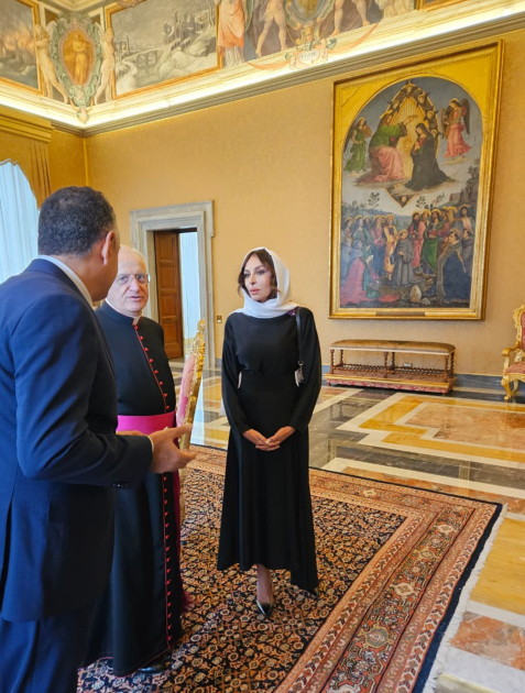 Mehriban Əliyeva Roma Papası ilə görüşdü (FOTO)