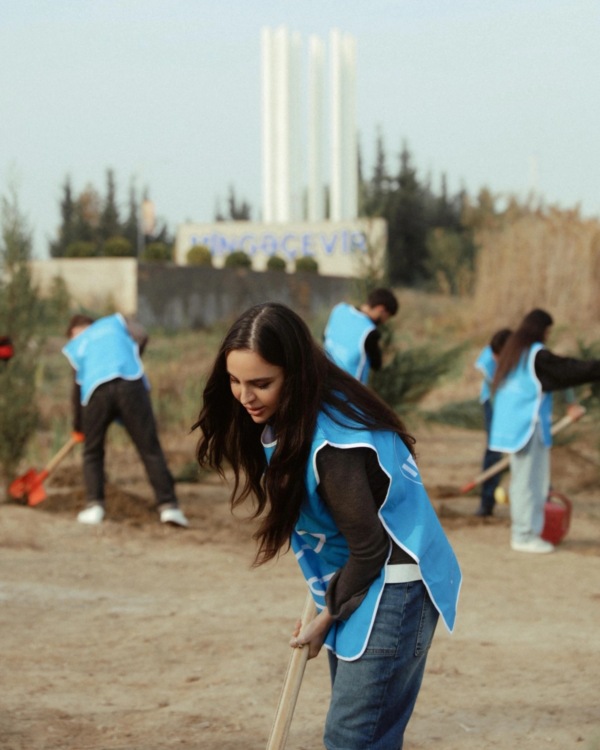 Leyla Əliyeva Mingəçevirdə ekoloji aksiyalarda iştirak etdi (FOTO)