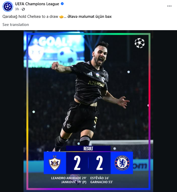 UEFA “Qarabağ”ı paylaşdı (FOTOLAR)