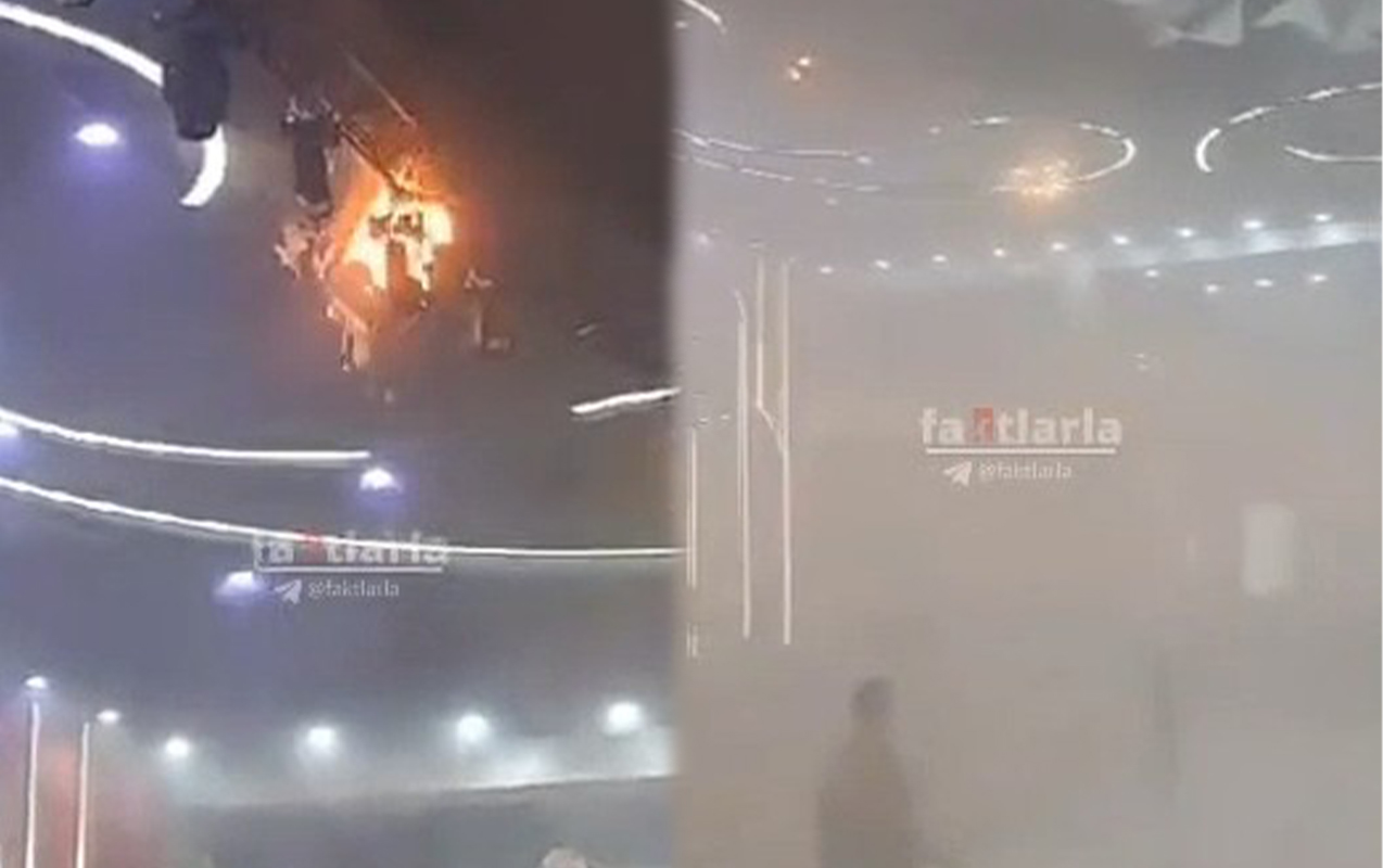 Bakıda toy zamanı şadlıq evində yanğın oldu (VİDEO)