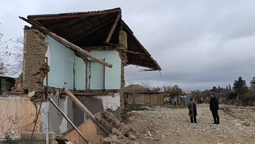 Şabranda sürüşmə fəallaşıb, evlər təhlükə altındadır (VİDEO)
