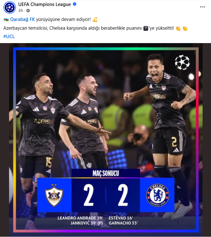 UEFA “Qarabağ”ı paylaşdı (FOTOLAR)