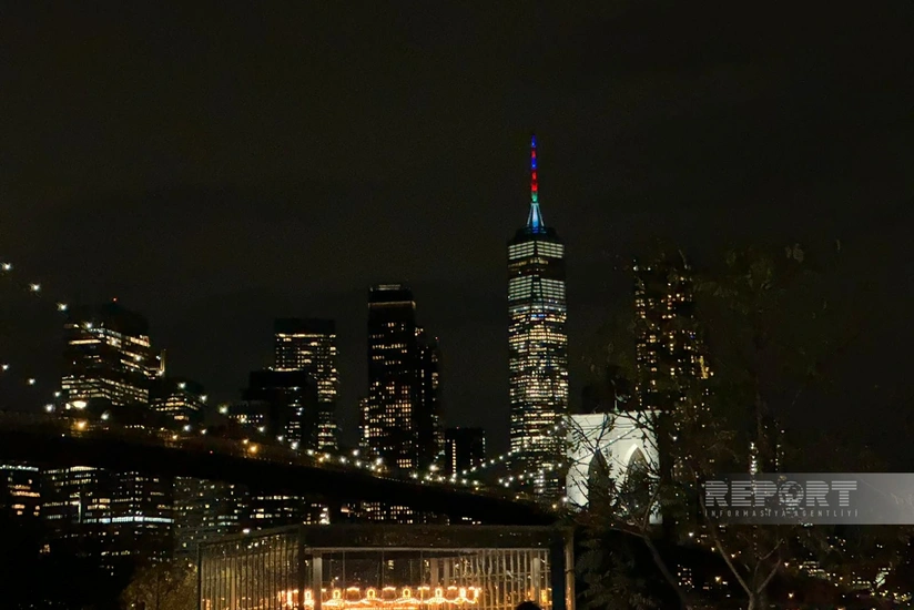 Nyu-York göydələnləri Azərbaycan bayrağı ilə işıqlandırıldı (FOTO)