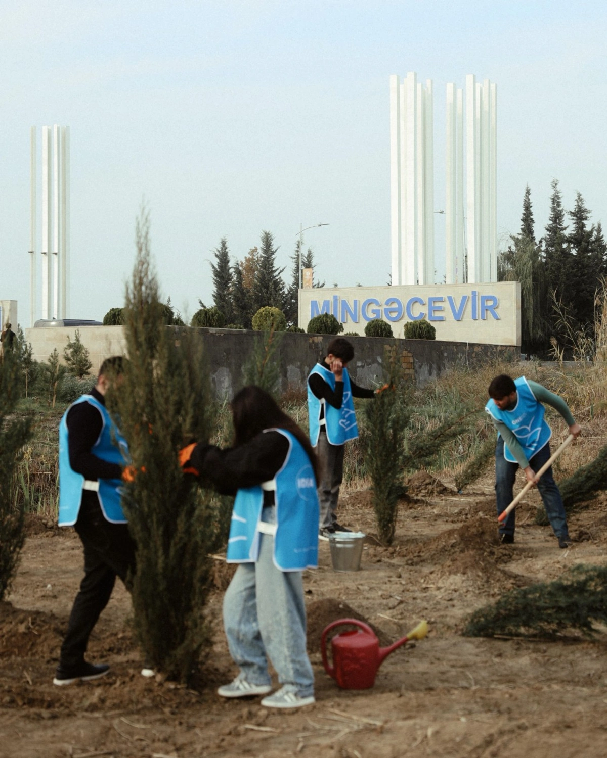 Leyla Əliyeva Mingəçevirdə ekoloji aksiyalarda iştirak etdi (FOTO)