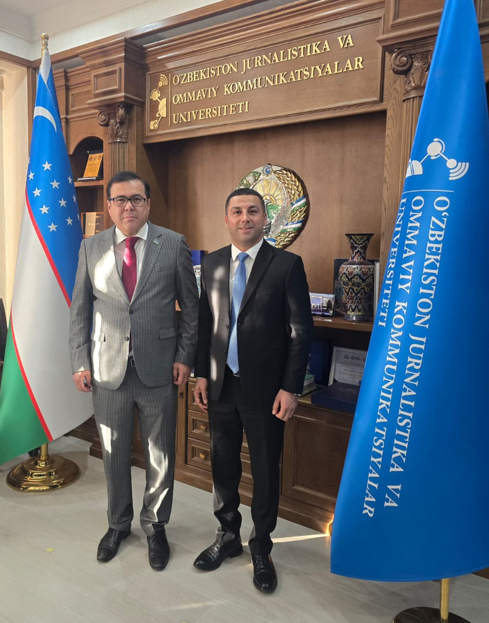 Tanınmış jurnalistlər Özbəkistanda səfir və rektorla görüşdü (FOTO)