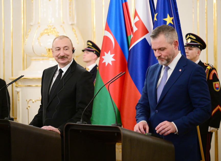 Azərbaycan və Slovakiya prezidentləri mətbuata bəyanatlarla çıxış etdi (YENİLƏNİB)