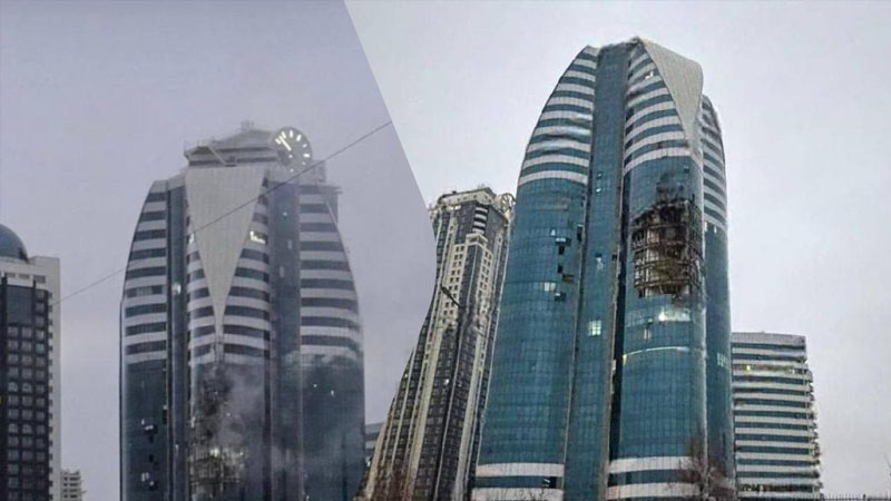 Ukrayna dronu Qroznıda göydələni vurdu, partlayış baş verdi – KİV