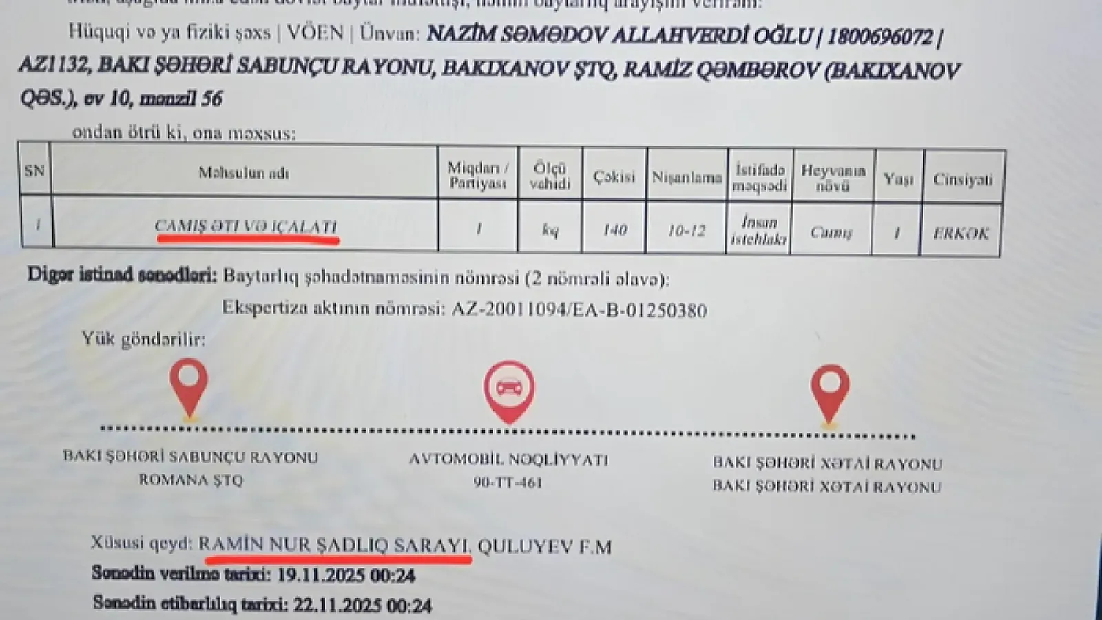 Bakıda şadlıq sarayında camış əti dana əti adı ilə təqdim edilib (FOTO)