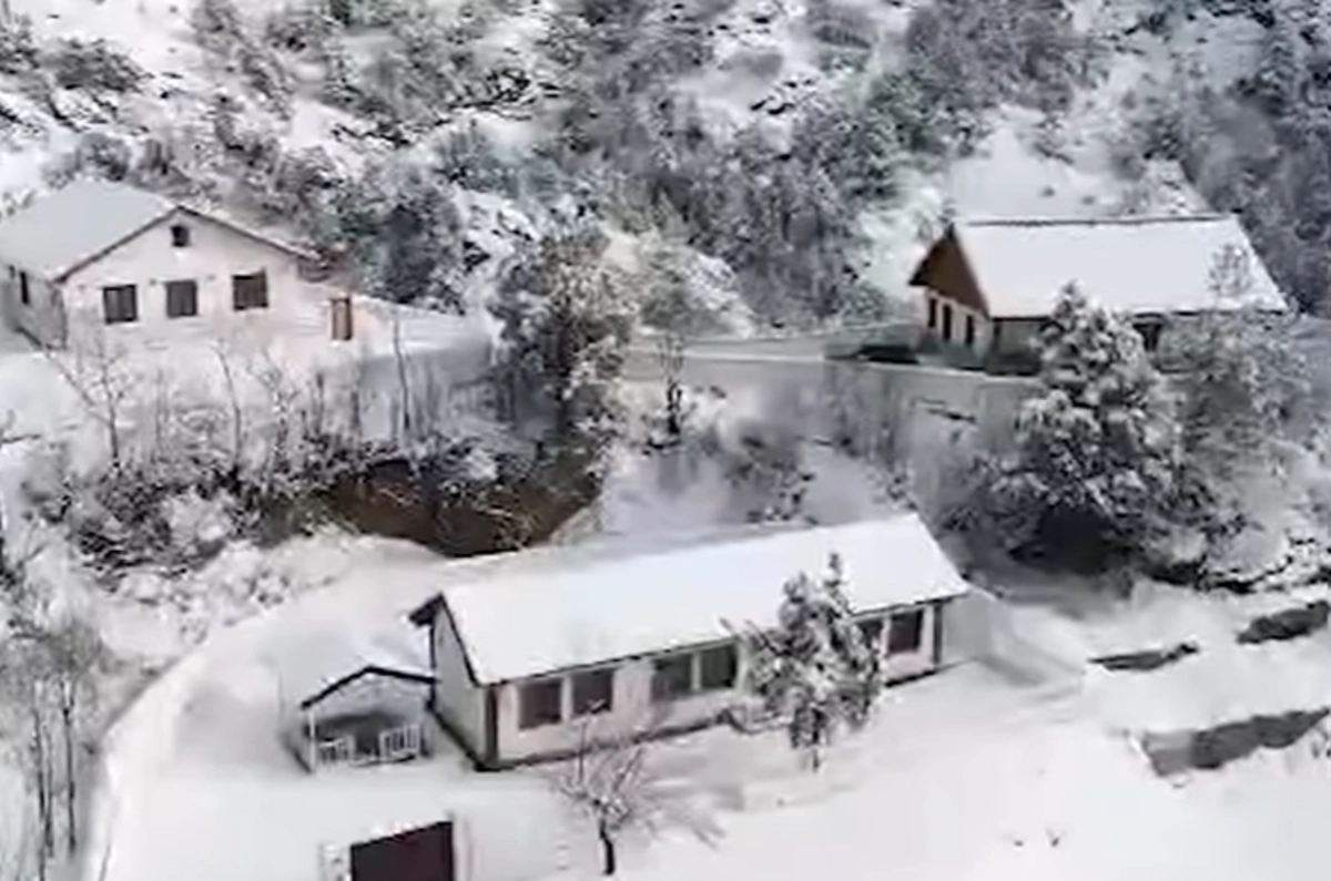 Laçın şəhərindən möhtəşəm qar mənzərəsi (VİDEO)