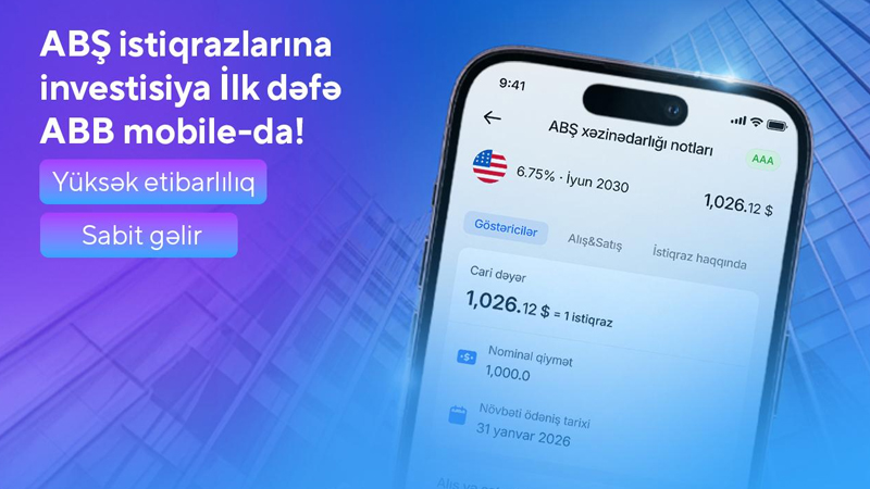ABB mobile tətbiqində ABŞ istiqrazlarına investisiya imkanı!