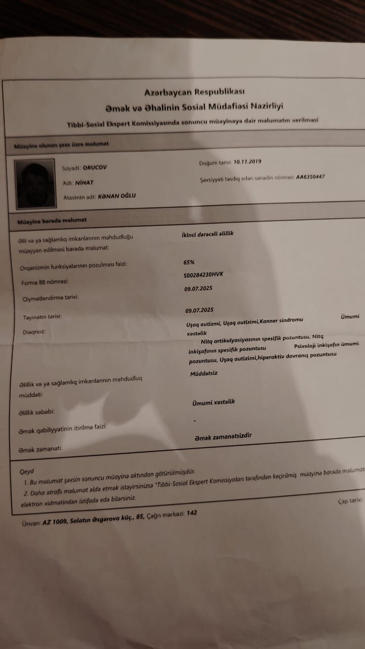 Nihatın həyatı sizin əlinizdədir: Anası yardım üçün müraciət etdi (FOTO)