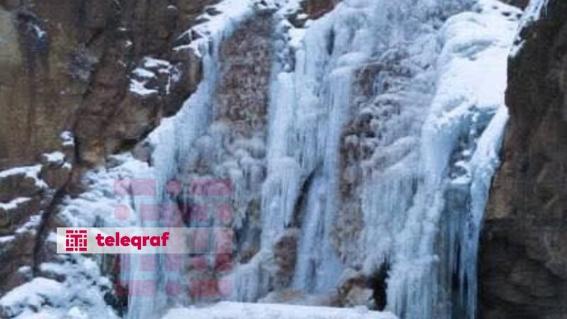Azərbaycanda bu şəlalə dondu (FOTO)